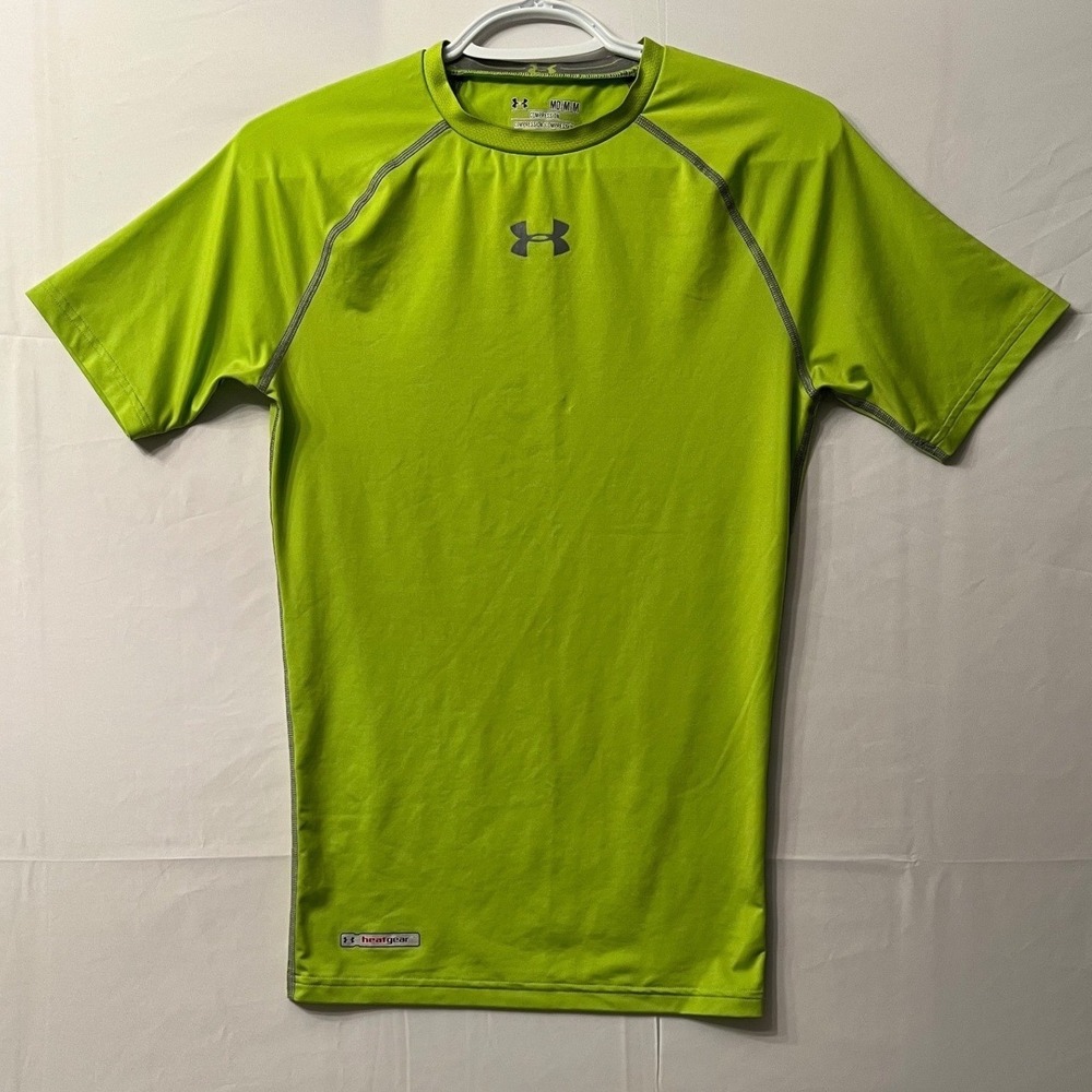 Y2K Cyber Lime Under Armour HeatGear Compression Top M